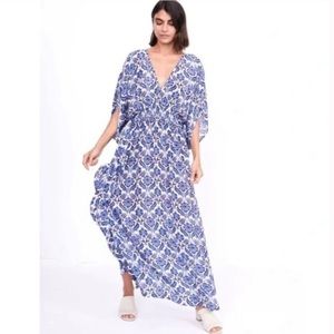 Anthropologie Rujuta Sheth Kaftan in Blue Lotus, Sz M/L